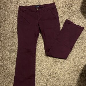 American Eagle Outfitters Dark Red Straight Leg Pants
